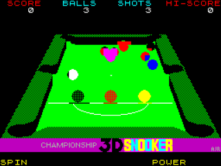 Championship 3D Snooker screenshot 3 for ZX Spectrum